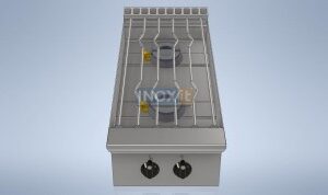 Професионален газов котлон с 2 горелки, линия 80