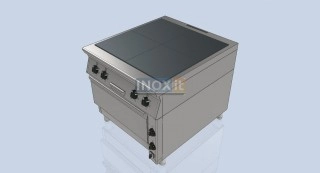 Професионална печка с 4 обединени плочи - квадратни 400/400