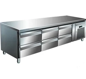 Професионална маса база, хладилна, с 6 чекмеджета U-GN3160TN
