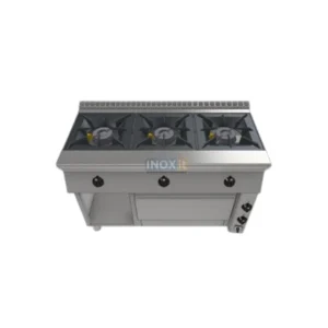 Професионална печка с ел. фурна и 3 газови котлона