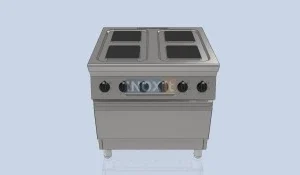 Професионална ел. печка с 4 отделения квадратни плочи 220 - линия 70