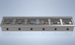 Професионален газов котлон линия 40 - 6 горелки