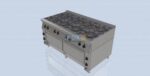 Печка с 8 газови котлона и 2 бр електрическа фурна GN 2/1 - линия 90 - Image 2
