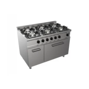 професионална печка с газови котлони и газова фурна E7KUPG6L